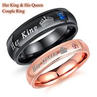 Fashion Couple Rings Her King His Queen Statement Ring Romantic Zircon Crown Ring Anniversary Wedding Band Jewelry Gifts