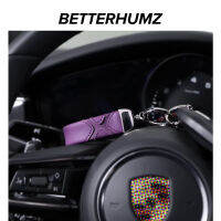 Betterhumz ชั้นบนสุด Cowhide รถพวงกุญแจหนังพวงกุญแจสำหรับ Porsche 718พานาเมร่า911 996 997 944พวงกุญแจหัวเข็มขัด