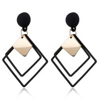 【YF】 Non Pierced Temperament Long Matte Square Pendant Clip On Earrings Sequins Geometric Ear Clips Female Elegant oorbellen Brincos