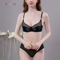 Logirlve High Quality Lingerie Set Women Plus Size Brassiere Thin Through Bra And Panties Sets Sexy Transparent Underwear Set