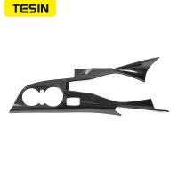 TESIN ABS แผงปรับเกียร์สะดวกกลางรถคาร์บอนไฟเบอร์ตกแต่งฝาครอบสติกเกอร์ประดับสำหรับ Chevrolet Camaro 2016 +