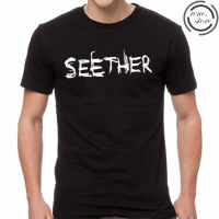 Seether ROCK Band โลโก้เสื้อยืดสีดำขนาด S M L XL 2XL 3XL