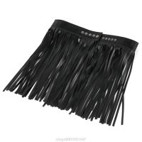 【CW】 Womens Waist Faux Leather Fringe Tassels Skirt Harness with Buttons Punk  M02 21 Dropship