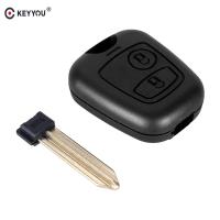 【┋】 beads.and.accessories KEYYOU 2ปุ่มรีโมทคอนโทรล Fob Key สำหรับ Citroen C1 C2 C3 /Xsara /Picasso /Berlingo Uncut Car Key