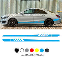 สติกเกอร์รถแข่งด้านข้างสไตล์ลายร่างกายรูปลอกสำหรับ Benz CLA คลาส CLA45 CLA250 CLA200 CLA180 AMG W117 X117 2ชิ้น