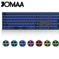 JOMAA Rechargeable Bluetooth Keyboard Wireless 7color Backlit Keyboard for MacBook Mac Pro Laptop IOS Silent 4 Device Sync