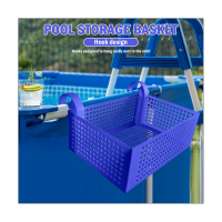 2Pcs Swimming Pool Hanging Basket Pool Food Storage Basket Hanging Portable Frame Removable Mesh Storage Rack Pool Drink Holder Pool Accessories