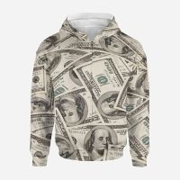 [Qinqin clothing]3D พิมพ์ U.S. Dollar Bills ผู้ชายผู้หญิงเด็กแฟชั่น Zip Up Hoodie Casual Harajuku Zipper Sweatshirt Streetwear Boy Girl Jacket