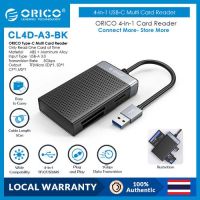 ORICO 4 in 1 USB 3.0 Card Reader 5Gbps USB C Portable Memory Smart Card Reader Read Simultaneously for SD TF CF MS r 15cm Cable(CL4T)