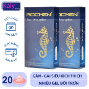 HCMBộ 2 Hộp Bao Cao Su Siêu Gai kéo dài thời gian Cao Cấp Rocmen Cá Ngựa