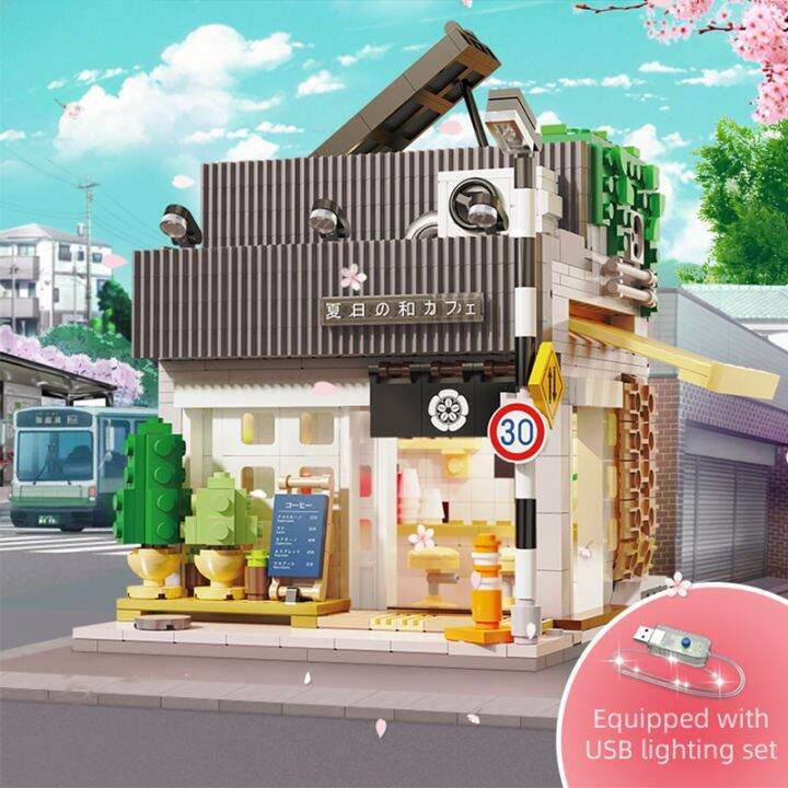 1116pcs-cada-led-city-japanese-style-summer-restaurant-coffee-house-building-blocks-friends-light-shop-bricks-toys-for-kids-gift