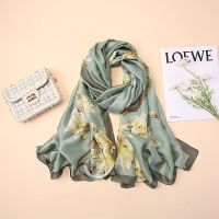 【Miki Xinyuan】 SpainSilk ผ้าพันคอผู้หญิงแวนโก๊ะบทคัดย่อ TreeSilk ShawlsLadiesScarves Foulard 180x90Cm