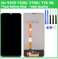 จอ LCD แบบดั้งเดิมสำหรับ VIVO Y33S/ Y76S/ Y76 5G อะไหล่ประกอบแก้วดิจิตัลจอแสดงผล LCD แบบสัมผัสหน้าจออะไหล่หน้าจอ LCD