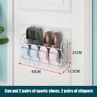 Bathroom Slippers Rack Shoe Rack Behind Door Hanging Organizer Wall-Mount Shoe Hanging Shelf Organizer Rack Wall Storage Holder