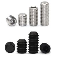 5-50pcs M2 M2.5 M3 M4 M5 DIN913 304 stainless steel Allen Head Hex Hexagon Socket Flat Point Set Screw End Grub Headless Bolt Nails Screws Fasteners