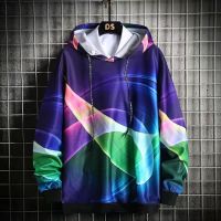 CODHaley Childe Tie-dye Hoodies Mens Japanese Style Fashion 3D Print Hoodie Lelaki Loose Casual Warm Gradient Sweatshirts