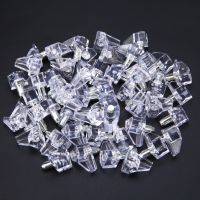 50pcs 5mm Clear Shelf Supports Pegs Studs With Metal Pin Kitchen Cabinet Shelves Accessories