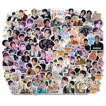 Many styles cartoon kpop stickers PVC naklejki waterproof pull rod