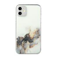 เคสโทรศัพท์ TPU ลายหินอ่อนกลวงขอบตรงสำหรับ iPhone 12 (สีดำ)