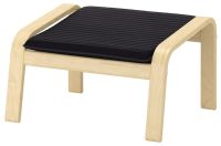 POÄNG Footstool, birch veneer/Knisa black (พัวแอง สตูลวางเท้า, วีเนียร์เบิร์ช/คนีซา ดำ)