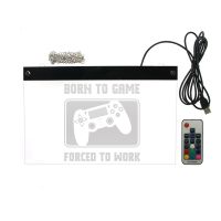 Multi-color Hanging Tag Decorative Lights "Born To Game Forced To Work" Funny LED Light Playstation Lamp Neon Sign Gamer