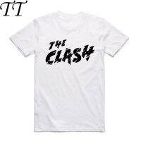 Print The Clash London Calling Men White T Shirt Rock Band Short Sleeves Tshirt Gildan