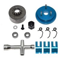 Clutch Bell 14T Gear Flywheel Assembly Clutch Shoes Springs Engine Nut Mini Cross Wrench Wheel Spanner for 1/8 Nitro RC Car Part