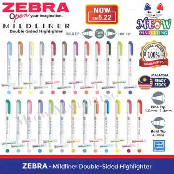 Zebra Mildliner Double-Sided Highlighter - Fine / Bold - 25 Colors