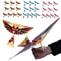 10Pcs/Set Kids Fun Biomimetic Birds Kites Outdoor Sport Toy Elastic Rubber Band Powered Flying Toys Children Yard Game 48x36cm