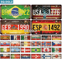 City License Plate Metal Sign Vintage Plaque Country Flag Tin Sign Wall Decor Bar Decor Travel Poster(Contact seller, free custom pattern)