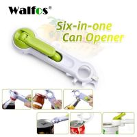 WALFOS 6 Ways Universal Can Opener For Opening Jar Can Bottle Wine Kitchen Multi Purpose All Size in One Tool 1 Piece