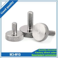 1/5Pc M3 M4 M5 M6 M8 M10 GB835 304 A2-70 Stainless Steel Knurled Kepala Datar Tangan Mengencangkan Dinding Tirai Kaca Jempol Sekrup Baut DIN653