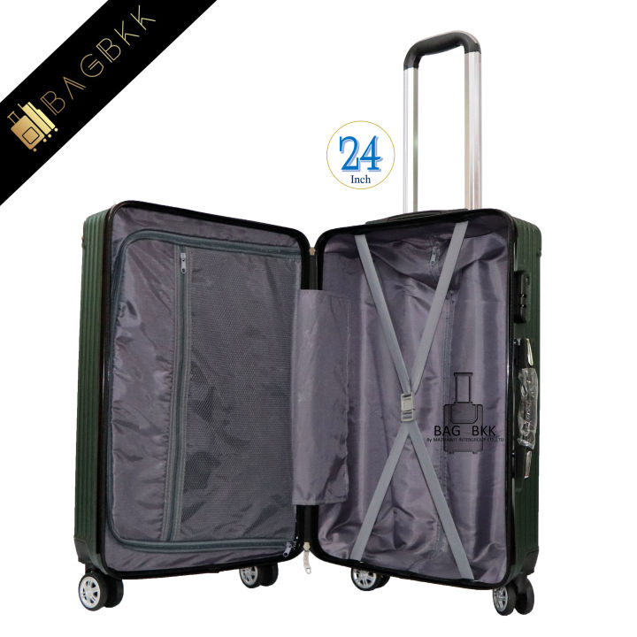 bag-bkk-กระเป๋าเดินทาง-24-นิ้ว-มุมอลูมิเนียม-4-ล้อคู่-หมุนรอบ-360-abs-pc-ระบบรหัสล๊อค-รุ่น-fb9998-new-arrival