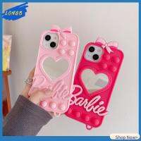 LONGB คาวาอิ เคสโทรศัพท์ตุ๊กตาบาร์บี้ โบว์ความรักที่สร้างสรรค์ อะนิเมะ ฝาปิดโทรศัพท์ แฟชั่นสำหรับผู้หญิง ซิลิโคนทำจากซิลิโคน ผิวโทรศัพท์มือถือ สำหรับ IPhone iPhone ผู้หญิงผู้หญิงผู้หญิง