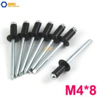 หมุดผ้าม่านอลูมิเนียม M4 * 8ชิ้นหมุดตอกนอตหัวบานปลายเปิดสีดำ