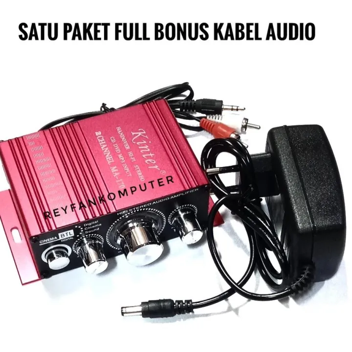 Satu Paket Full Ampli Mini Plus Adaptor Power 12Vampli Power Bluetooth ...