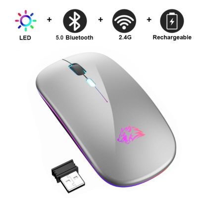 （A LOVABLE） WirelessRGB Bluetooth5.0แบบชาร์จไฟได้2 .. 4G MiceComputer MauseBacklit เหมาะกับการทำงาน GamingFor แล็ปท็อปพีซี