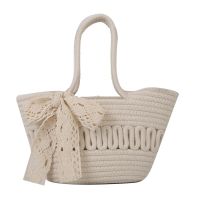 South korea Ins Hand-Woven Portable Small Bag Women 2023 New Pastoral Style Woven Bag Vegetable Basket Handbag