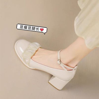 Coarse documentary shoes women in the spring of 2022 the new tender fair maiden wind Mary Jane light mouth fairy shoes thick shoes