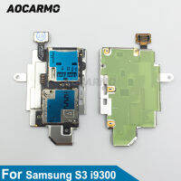 Aocarmo SD Sim Card Reader ผู้ถือสล็อต Flex Cable Ribbon สำหรับ Samsung Galaxy S3 GT I9300