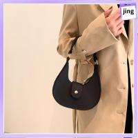 JING สีทึบทึบ กระเป๋าสะพายไหล่แบบสั้น ผ้าสักหลาดผ้า เล็กๆน้อยๆ กระเป๋า Crossbody แฟชั่นสำหรับผู้หญิง กระเป๋าถือแบบถือ ออกนอกบ้าน