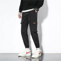 Summer Mens Pants Tie Feet Overalls Harajuku Thin Ankle-Length Cargo Trousers Sportswear Boys Joggers Male Clothes 2022