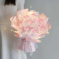 ชุดวัสดุ DIY ของขวัญลายดอกไม้การจัดช่อดอกไม้ผีเสื้อลอฟเวอร์