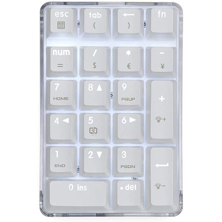 mechanical-numeric-keypad-gateron-brown-switch-wired-gaming-keypad-crystal-case-white-backlit-21-keys-mini-numpad-keypad