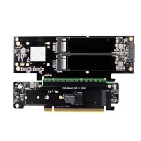 Kokiya PCIe 4.0X16 To 4x การ์ดขยาย M.2 NVMe (คีย์ M) คอนโทรลเลอร์โฮสต์ SSD SATA