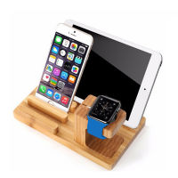 Desktop Mobile Phone Holder Stand for Tablet cket Real Bamboo wood Charging Stand for Pad Phone Tablet
