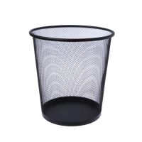 Metal Mesh Wastebasket Round Trash Can Recycling Bin Office Tools Supplies Black Kitchen Accessories for Home