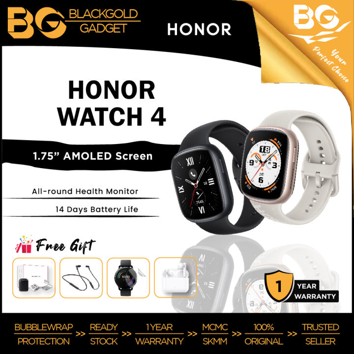 NEW HONOR Watch 4 GOLD 1.75 AMOLED 5ATM Bluetooth GPS Android iOS