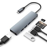 ข้อเสนอจำกัดเวลา USB C ที่ต่อ Hdmi 6 In 1 USB C อะแดปเตอร์ประเภท C ถึง4K USB HDMI พอร์ต3.0ช่อง SD TF เข้ากันได้กับ MacBook