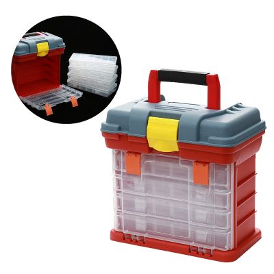 Electronic Components Toolbox Fishing Plastic Box 4 Layer Drawer Parts Box Organizer Screw Hardware Plastic Tool Storage Box